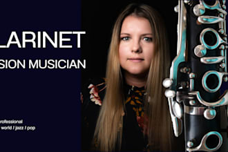 record clarinet tracks in classical, world or jazz style trained pro