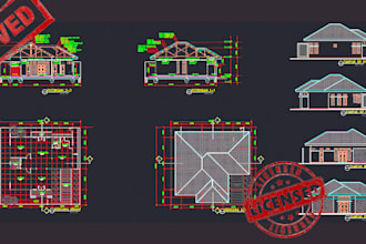 draw 2d foundation plan, floor plan,, roof and building plan design with autocad