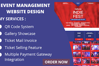 build event ticket website with qr codes for ticket sales and event management