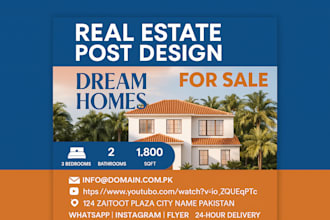 design professional real estate posts for instagram, whatsapp