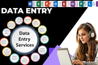 do fast data entry typing work job, excel data entry, web research, pdf to word