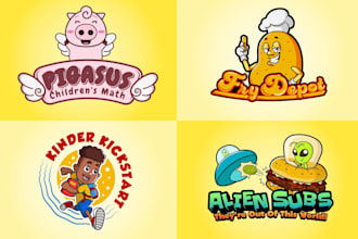 do custom cute mascot, cartoon character and kawaii anime logo