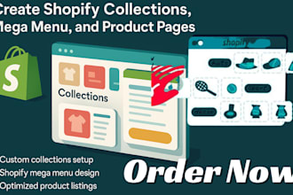 create shopify collection menu product listing mega menu shopify product page