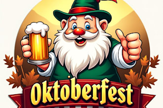 design high quality oktoberfest mascot logo with fastest delivery