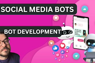 develop custom automated bot, instagram, telegram bot, tiktok bot, discord bot