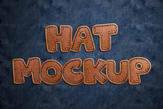 design techpack embroidery effect hat mockup within 5 hours