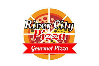 design custom colorful pizza place logo