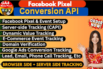fix or setup meta pixel, ga4 ecommerce tracking, ga4 server side tracking by GTM