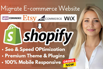 build migrate copy wix woocommerce etsy bigcommerce ecommerce website to shopify