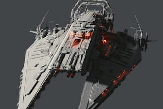 design aircraft model airplane 3d spaceship battleship, drone star trek starwars