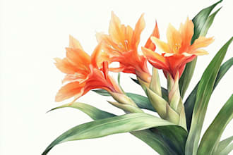create realistic scientific botanical illustrations of flowers or plants design