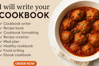 a creative and well structured recipe cookbook, meal plan, formatting for amazon