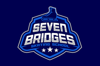 design powerful ice skating school logo