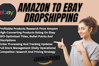 do amazon to ebay dropshipping products listing and full store management