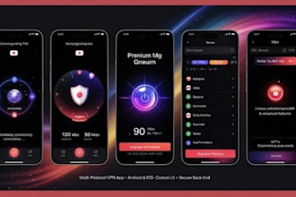 create a multi protocol vpn app with flutter for both android and ios