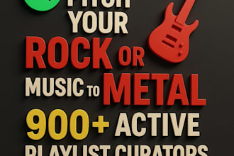 pitch your rock metal music promotion to 900 active playlist curators