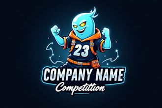 do spooky ghost mascot logo design with company