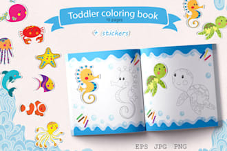 draw cute, bold and easy coloring pages for kids and adults, kdp coloring book