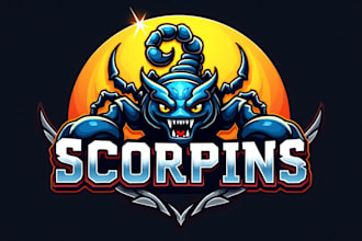 do awesome scorpions drawing mascot logo design
