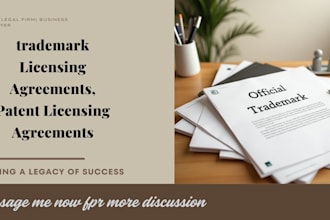 draft trademark licensing agreements, patent licensing agreements