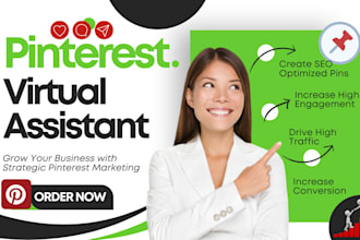 be your expert pinterest virtual assistant, marketing manager to create SEO pin