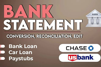 reconcile bank statement PDF to editable format