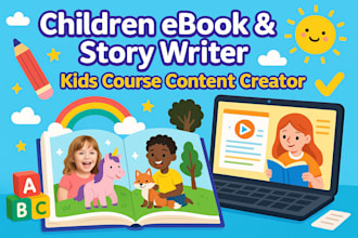 create children ebook online course content children story children book writer