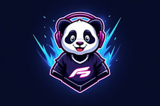 do awesome panda esport mascot logo design