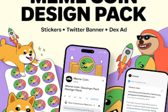 design dex screener ad banner, twitter banner for your meme coin project
