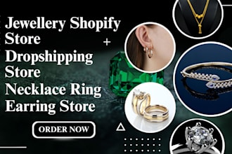 premium jewelry shopify store necklace ring earring dropshipping store