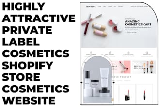 design private label cosmetics shopify store cosmetics website beauty website