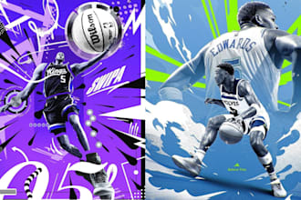 draw sport player illustration vector art cartoon football basketball player