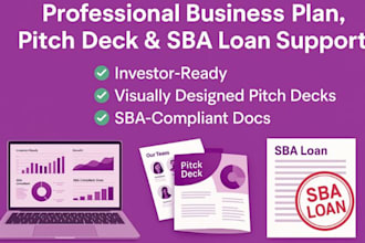 write a business plan sba loan package pitch deck investor proposal funding doc