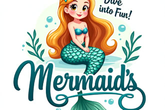 design high quality mermaid mascot logo with express delivery