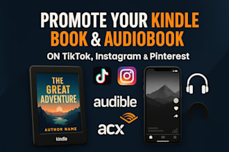 promote your amazon kindle book, audible,audiobook,acx on social media