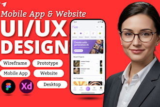 design modern mobile app UI UX with wireframe and interactive prototype on figma