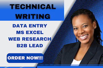 do data entry, copy paste, ms exel, web research, email, b2b lead generation