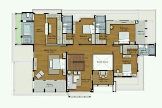 design your floor layout with backyard, pool, patio and garden design in revit