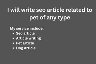 write seo article for pet, dog and cat