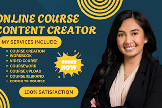 create course content, training manual, lesson plan, ppt online course creation