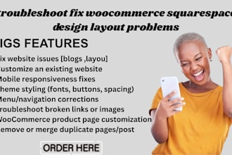 troubleshoot fix woocommerce squarespace design layout problems