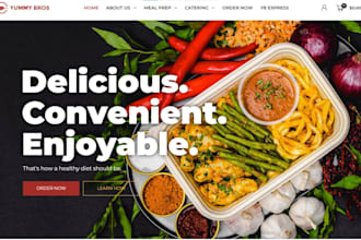 design meal prep shopify store food delivery, catering store meal prep website