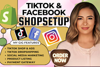 set up tiktok shop,instagram shop facebook shop or tiktok affiliate tiktok ads