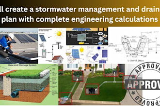 create a stormwater management and drainage plan with complete engineering cal