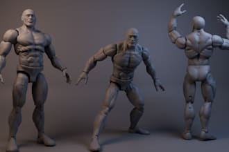 sculpt 3d figure body part,bust up sculpt,head sculpt,face sculpt,3d articulated