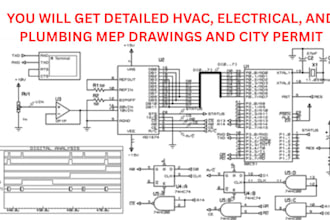 create detailed hvac, electrical, and plumbing mep drawings and city permit