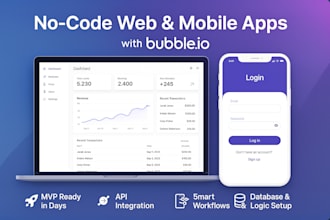 develop mobile and web app using bubble io with no code platform