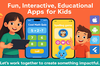 develop educational games mobile learning apps quizzes kids learning