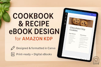 design and format your cookbook or recipe ebook on canva for amazon KDP