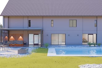 replace 3d interior,multifamily house rendering,parametric wall,verandas design